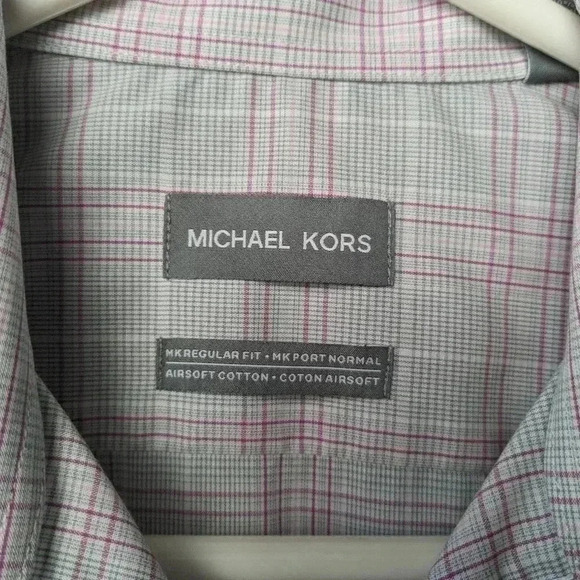 MICHEAL KORS Long sleeves button down shirts size small  Gray Pink and white - Picture 4 of 8